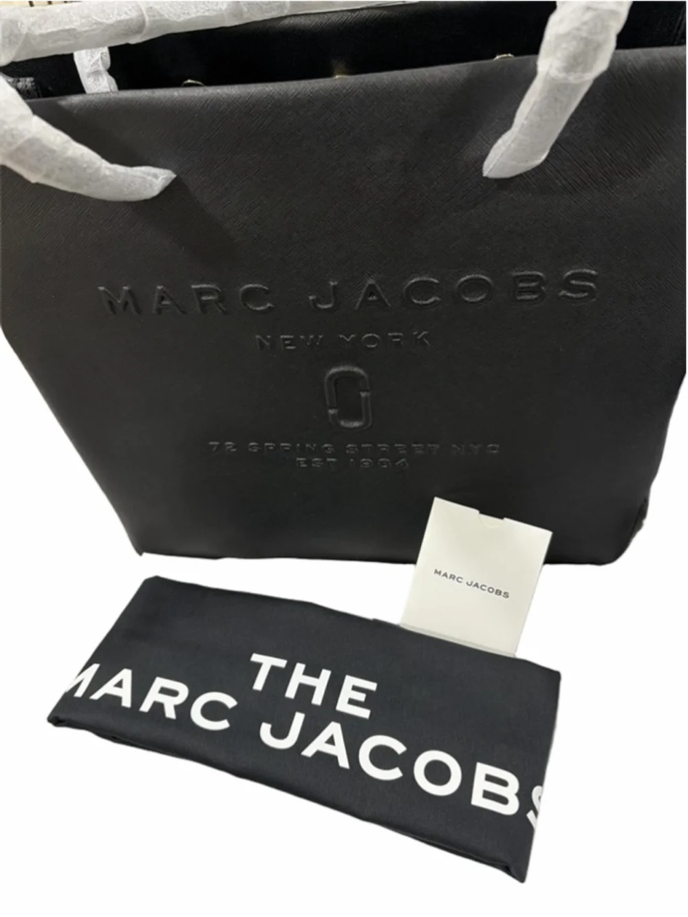 NWT Marc Jacobs Logo Shopper East-West Tote Bag in Black